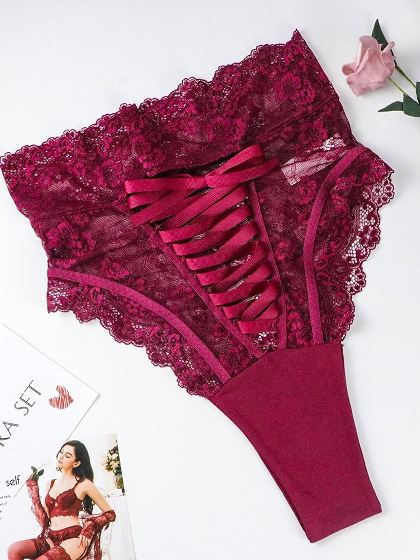 Lingerie Culotte Taille Haute Dentelle Stella